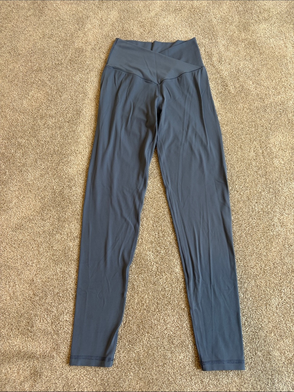 aerie Cross-Waist Real Me High-Rise Leggings in Slate Blue